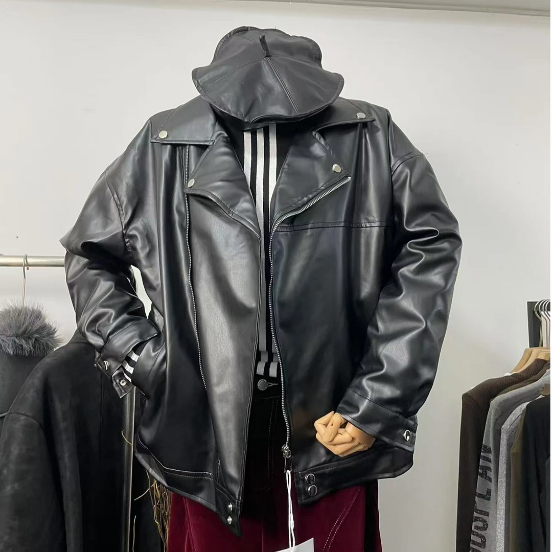 羽羽皮衣机车外套