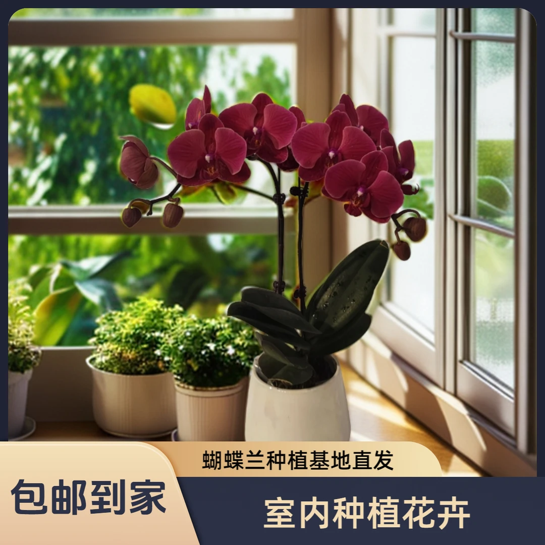 鲜花【红梅】蝴蝶兰室内种植观赏送礼带花发货