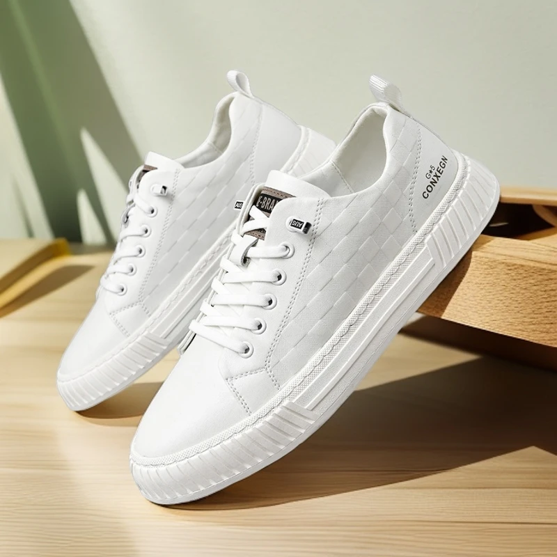 男士时尚板鞋百搭低帮春季夏季秋季黑色潮鞋软底软面休闲皮鞋子男