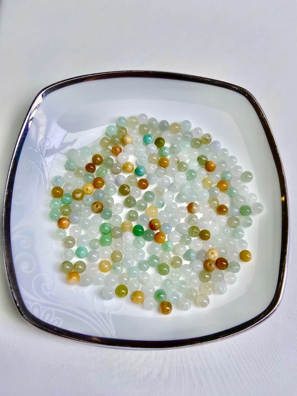 5mm天然翡翠散珠，手串 手链 35颗  翡翠 多宝珠子  珠子