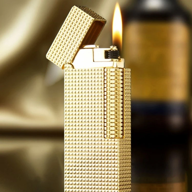 GHORSE/神骏男士纯铜充气打火机窄款创意打火机侧滑个性时尚经典