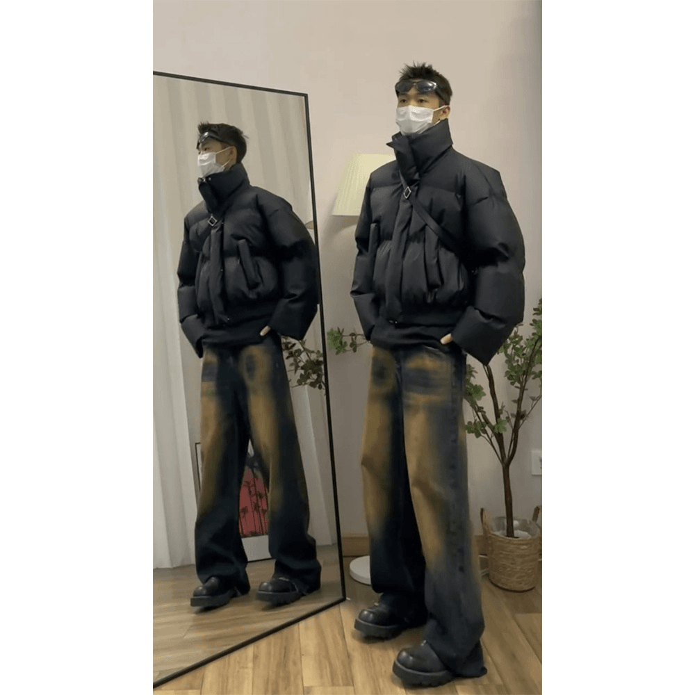 cleanfit短款立领晋江棉服男冬季高领面包服小众高级感工装厚外套