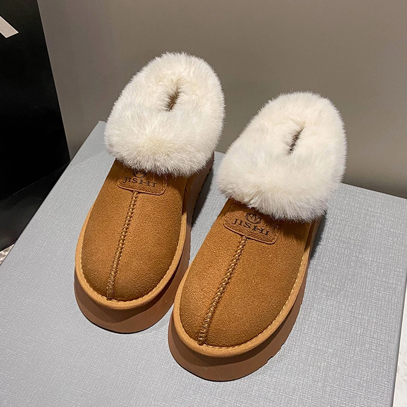 【大尾巴鱼】加绒加厚保暖厚底雪地靴2023年新款防水增高棉鞋冬女