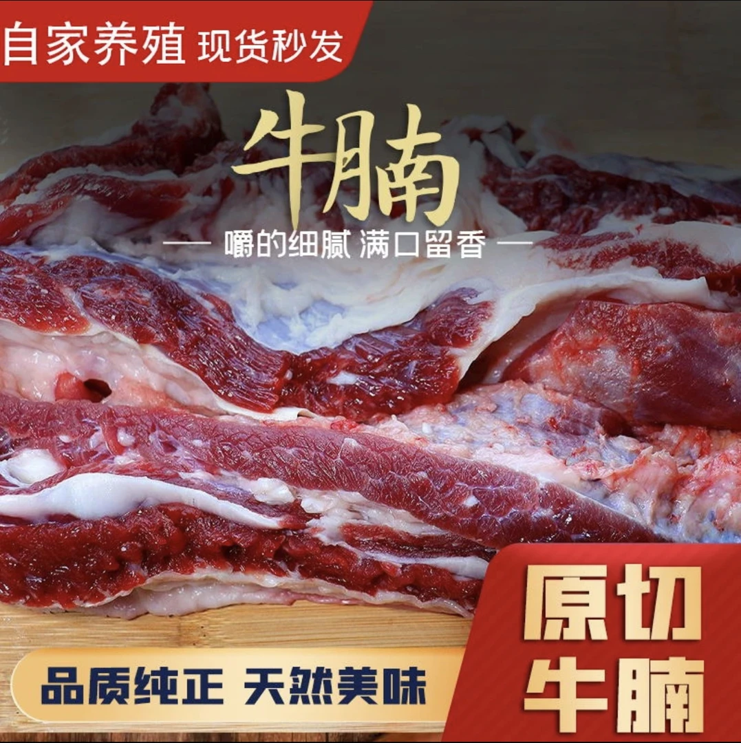健杰牛场 生鲜牛肉 牛腩肉 4斤 炖牛腩肥瘦相间