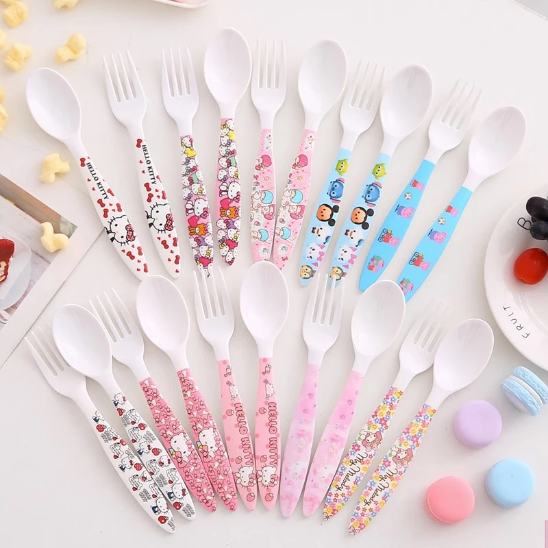 儿童勺子叉子仿陶瓷塑料无毒汤勺宝宝婴儿 创意 可爱卡通造型勺子