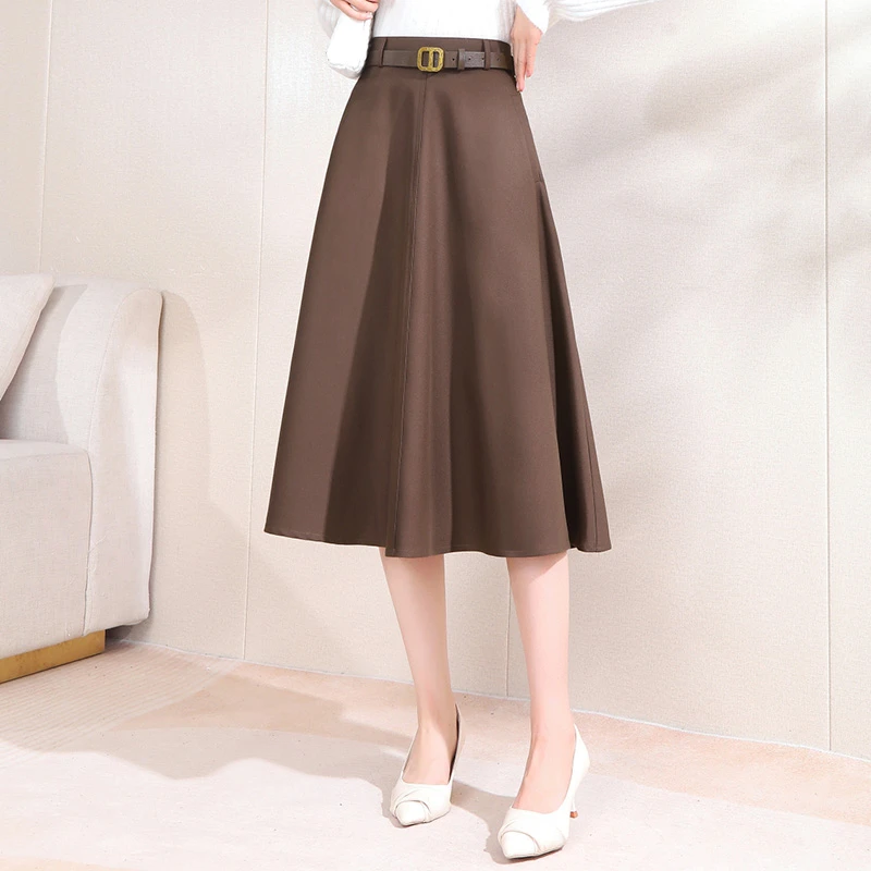 显瘦半身裙女款爆款2024新款秋天高贵气质半裙中长款时尚大摆a字