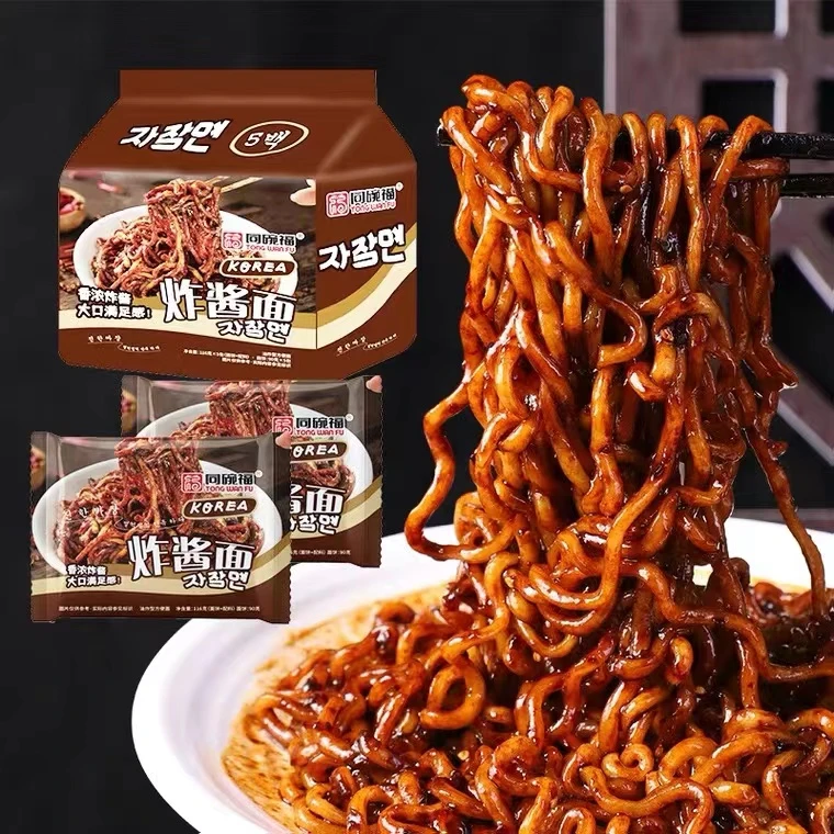 【囤货装】同碗福韩式炸酱面113g*5速食拌面方便面杂酱面夜宵美食