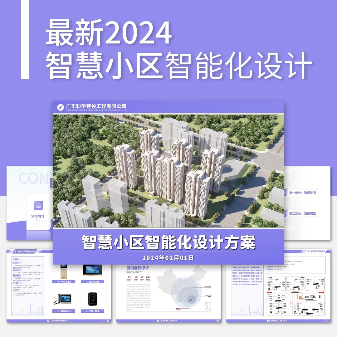 最新2024智慧小区智能化设计方案/PPT模板