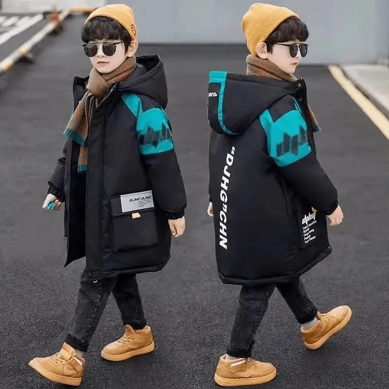 男童棉服冬季2024新款洋气中大儿童冬装加厚加绒棉服帅酷棉袄外套
