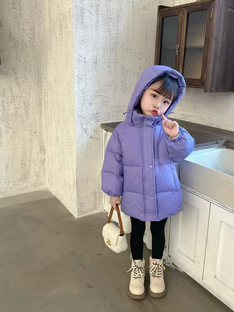女童羽绒服中长款加厚保暖冬装外套