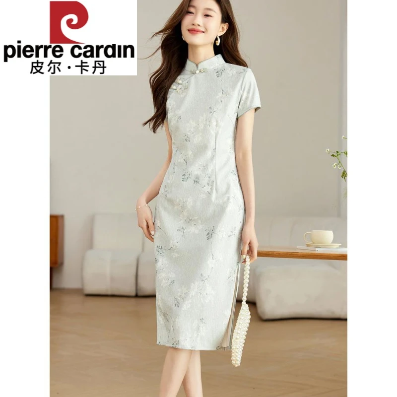皮尔卡丹新中式国风真丝旗袍女2025年新款夏季杭州高考名牌桑蚕丝