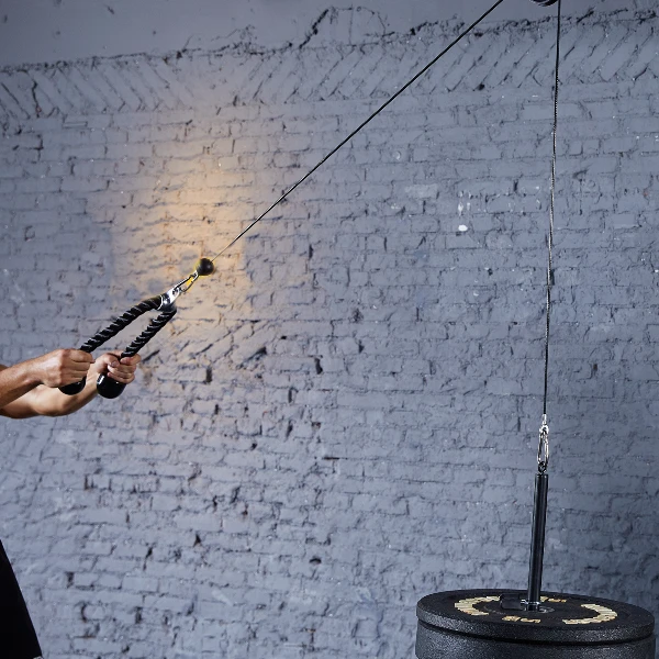 肱三头肌训练器二头肌拉力绳双头绳下拉绳索龙门架健身下压绳索