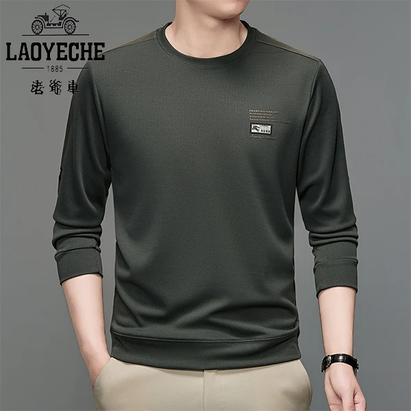 老爷车新款男士男款印花卫衣宽松休闲圆领套头长袖t恤T恤套头