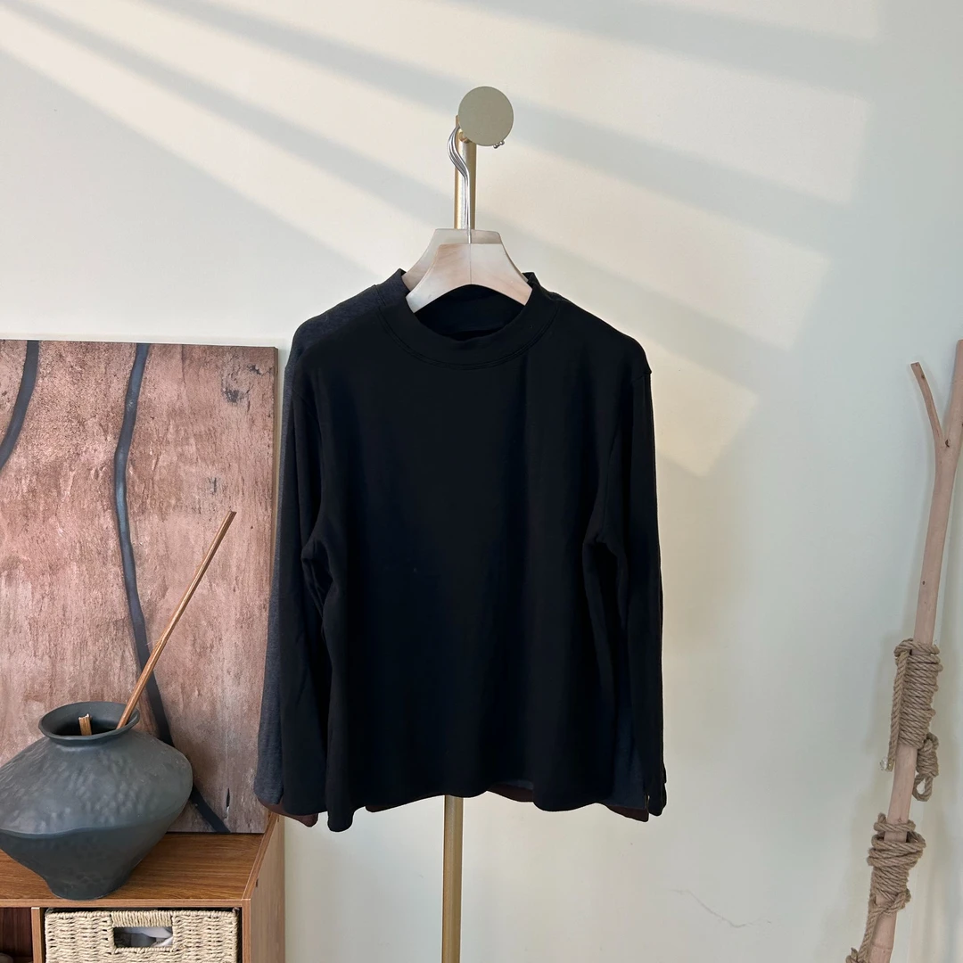 【顺紫】纯棉纯色T恤打底衫宽松百搭