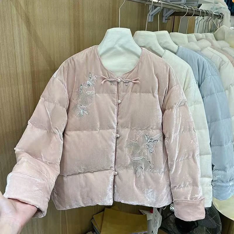 冬季中式国风棉衣加厚2024新款提花保暖外套棉服新中式中国风通勤