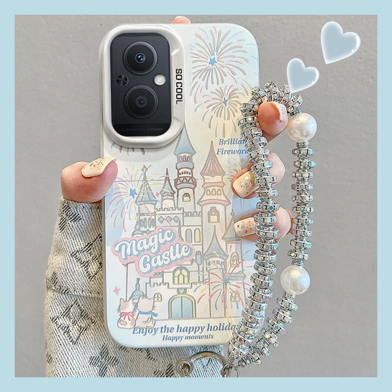 烟花城堡oppoa96手机壳轻奢OPPOa58ins风新款a57简约a55全包小众