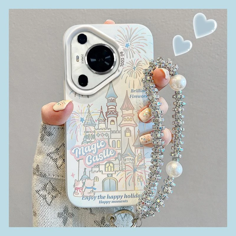 烟花城堡华为pura70手机壳新款防摔HUAWEIpura70pro全包艺术感