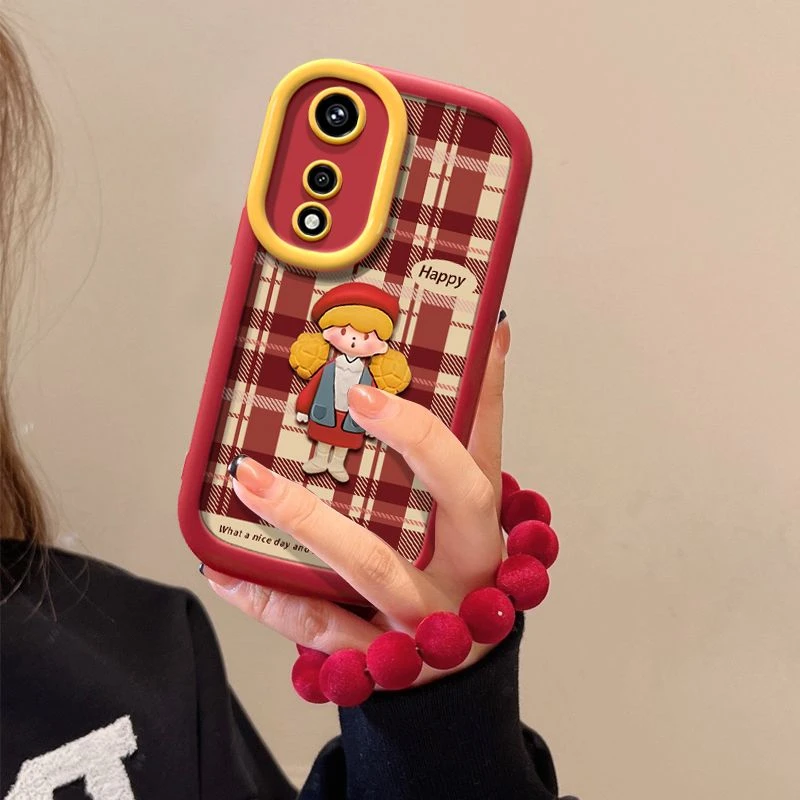 格纹女孩oppoa97手机壳新款OPPOa96可爱a93卡通a92s硅胶a78防摔