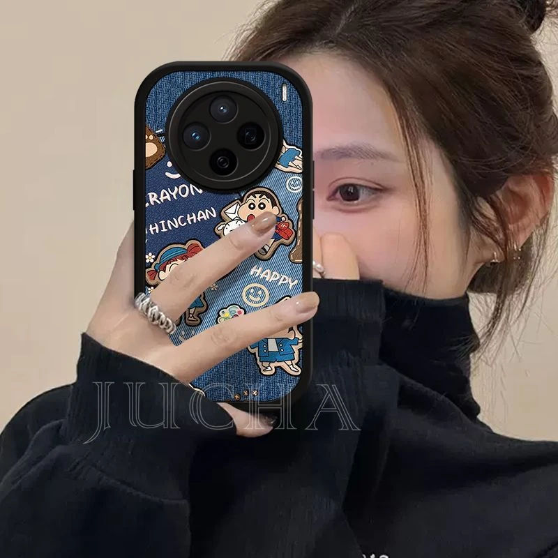 蓝色小新适用vivox200promini手机壳女卡通可爱VIVOx100s情侣款90