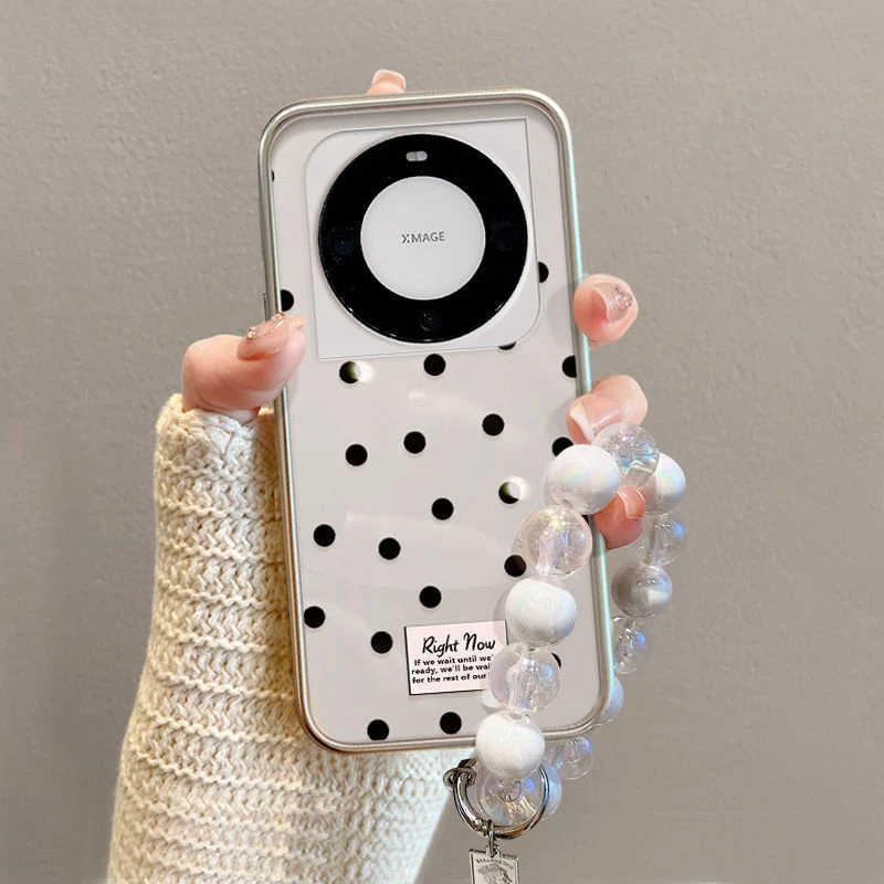 黑色波点华为mate60手机壳艺术感小众HUAWEImate50pro超火40新款