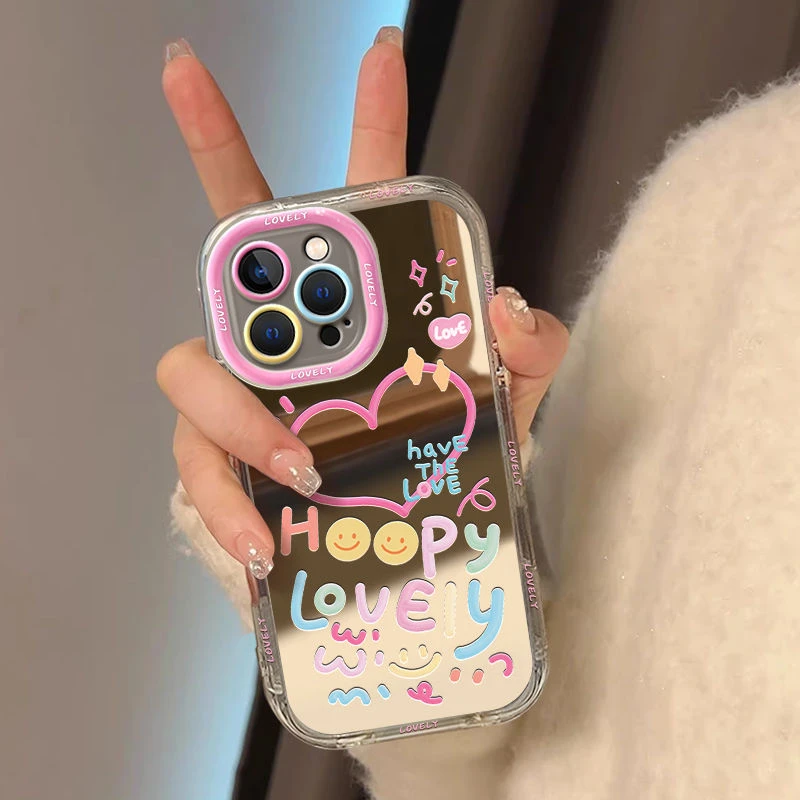 爱心英文苹果15手机壳硅胶艺术感iPhone14pro超火新款13高颜值