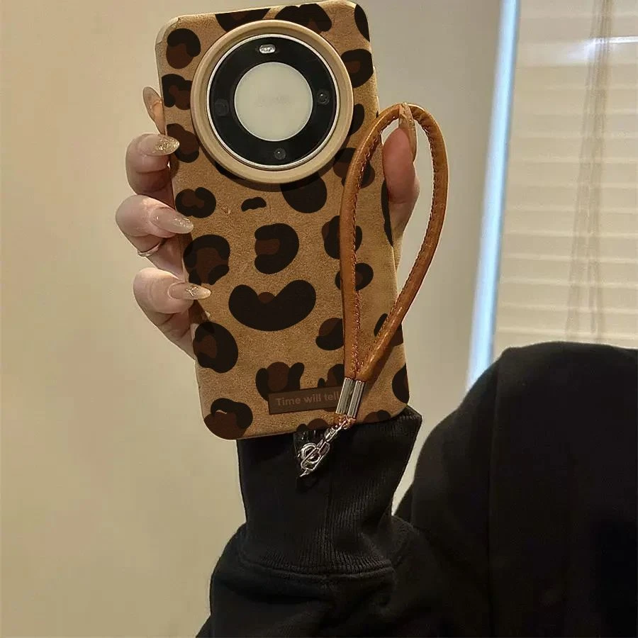 复古豹纹适用华为mate70pro手机壳高颜值HUAWEImate60女款50外壳