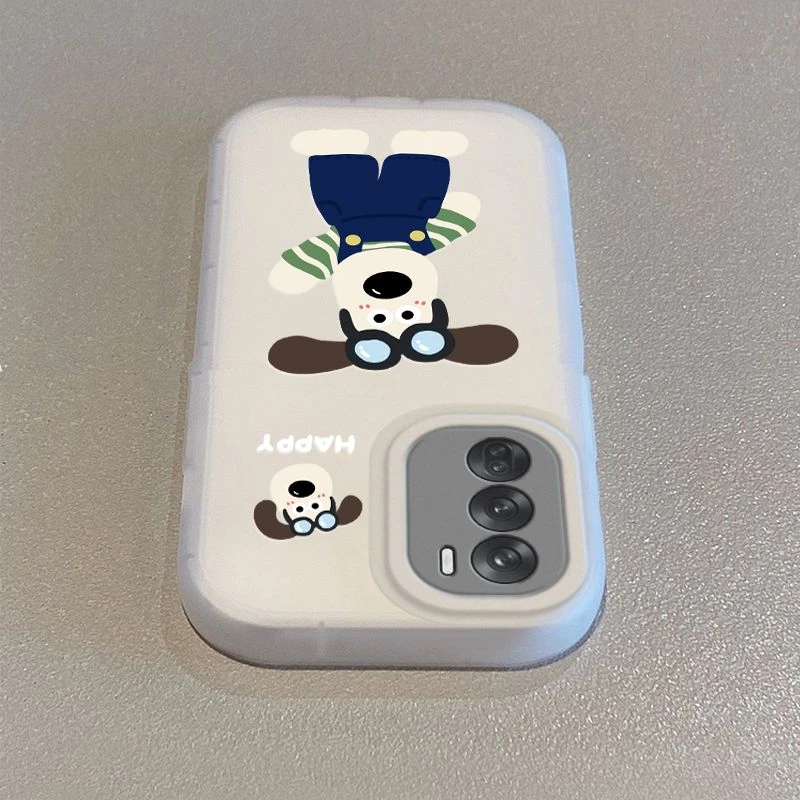 挥手狗狗opporeno12pro手机壳艺术感小众OPPOreno12卡通简约可爱