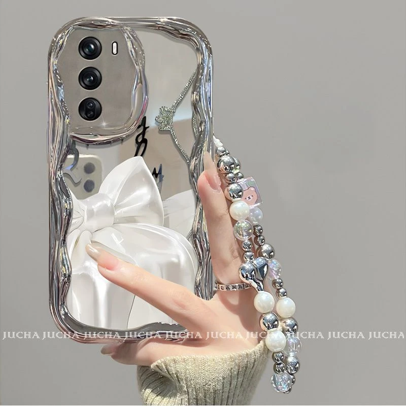 丝绸蝴蝶结适用于opporeno12手机壳防摔新款OPPOreno11pro小众10