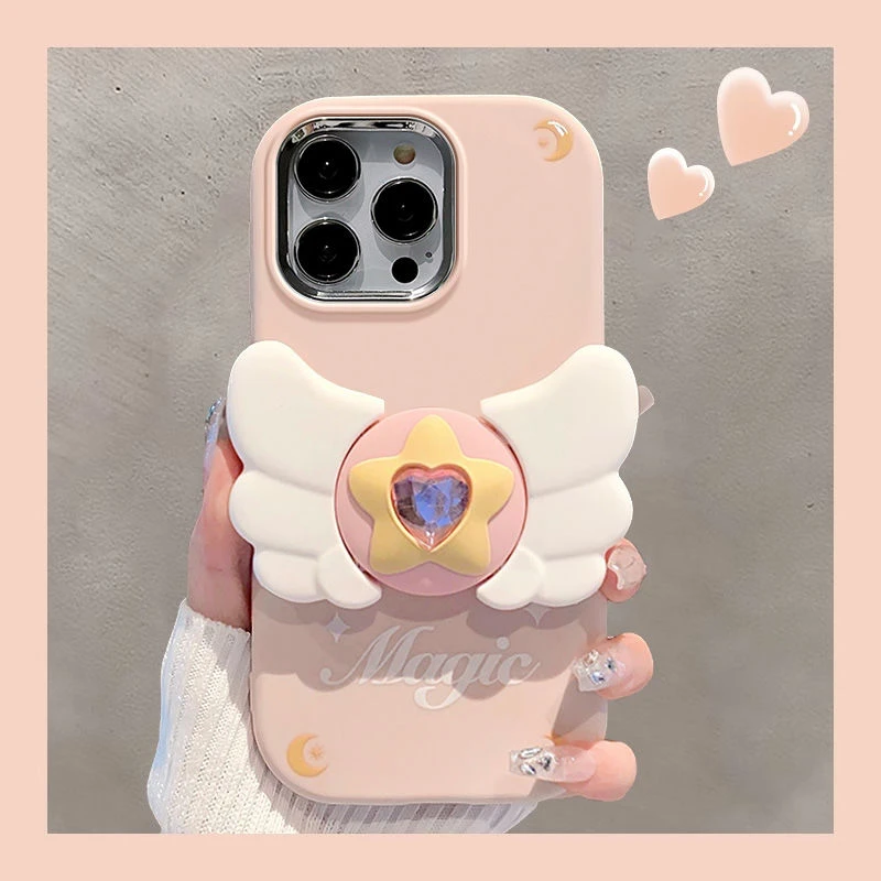 星星翅膀苹果15手机壳高级感轻奢iPhone14苹果保护壳13全包12防摔