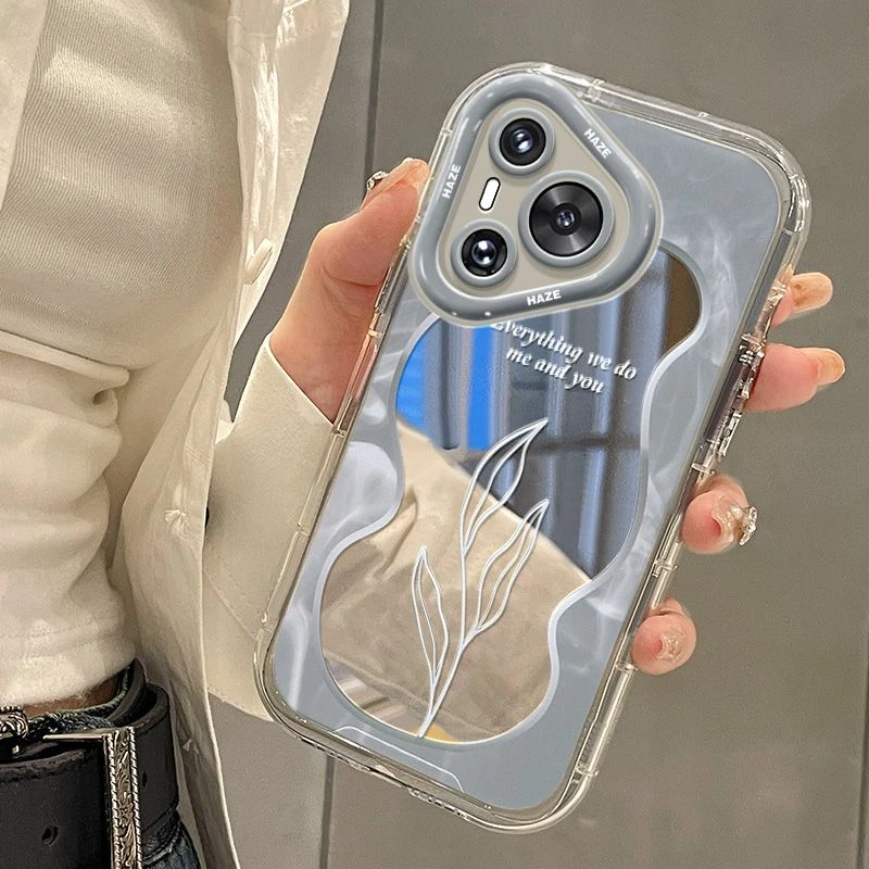 雾霾灰树叶华为pura70pro手机壳全包高端HUAWEIp60pro新款ins风70