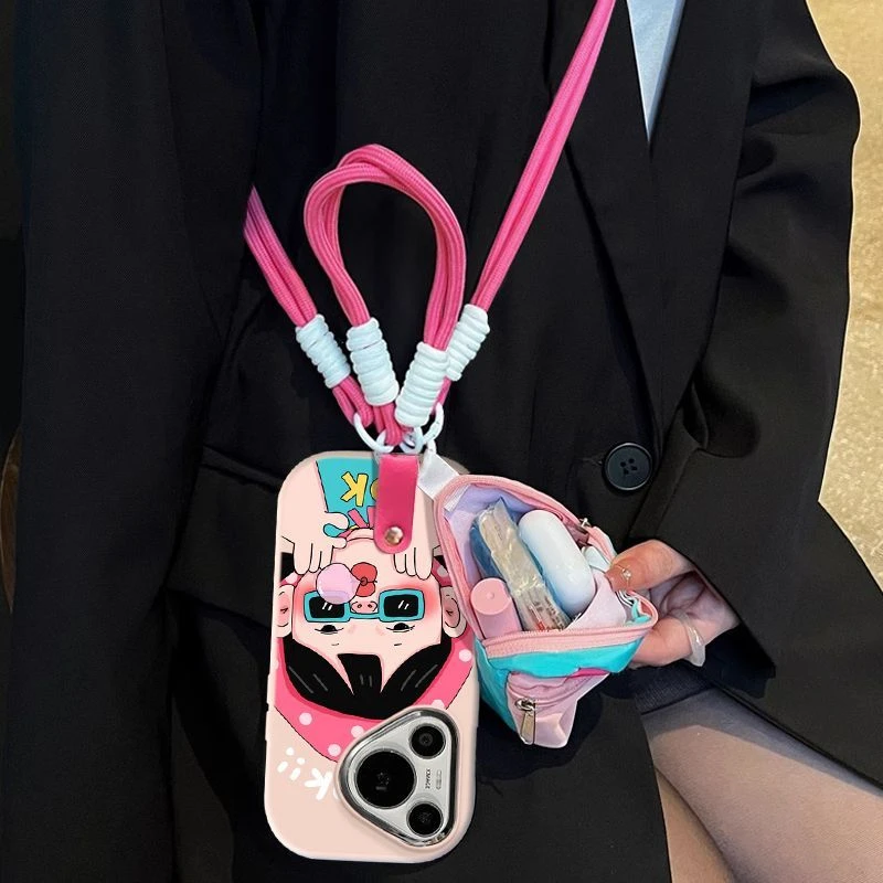 头巾女孩适用于华为pura70手机壳高颜值新款HUAWEIp60pro网红爆款