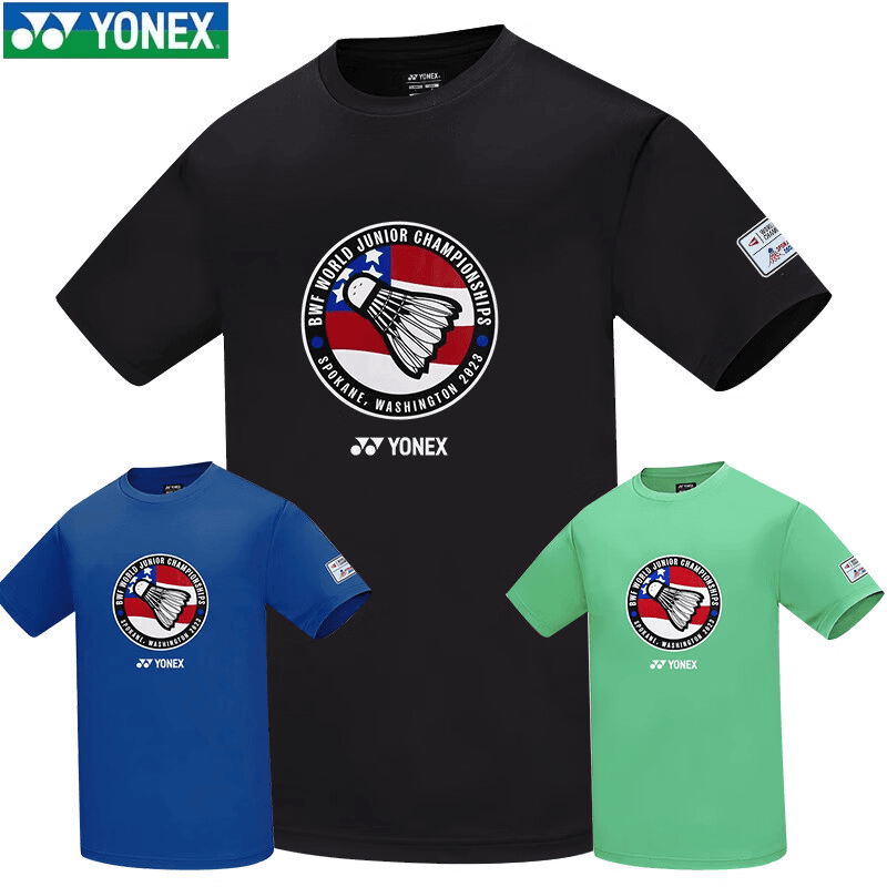 YONEX新款YONEX尤尼克斯羽毛球服男女款运动短袖文化衫速干