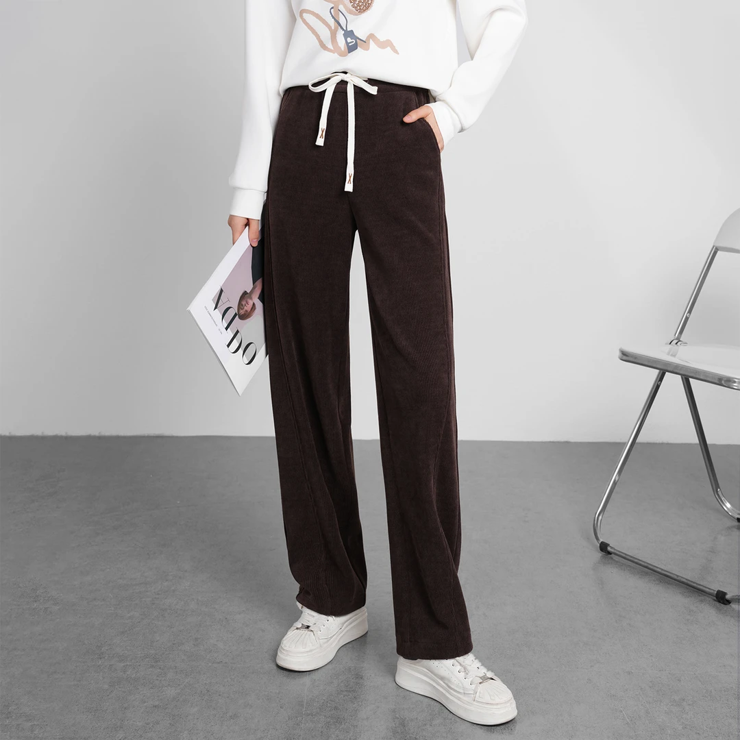 【秋季新款】设计感复古简约小众气质百搭垂感镰休闲裤AQ2789