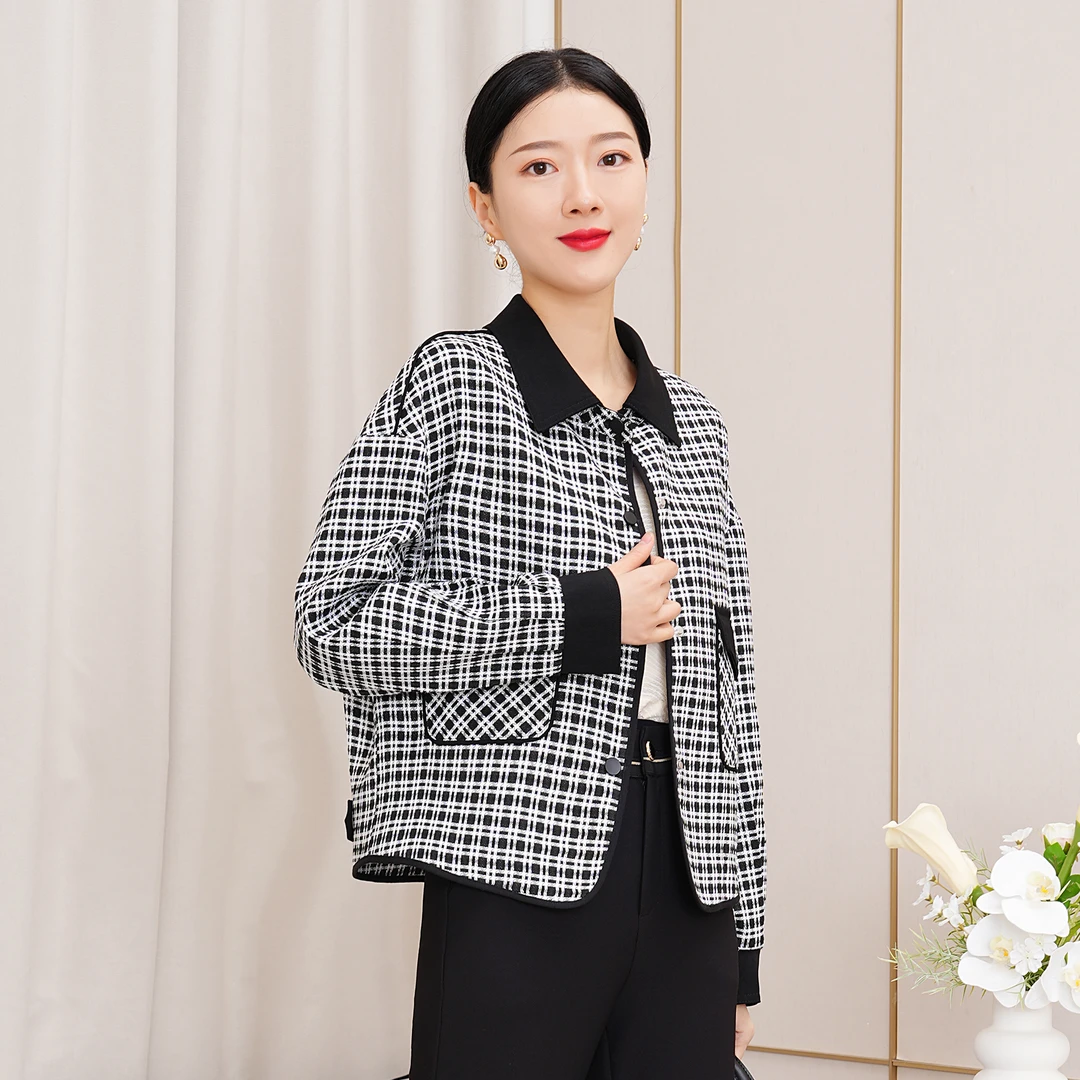 【秋款】高端法式气质名媛风洋气百搭小香风外套AQ2589 衣长55cm