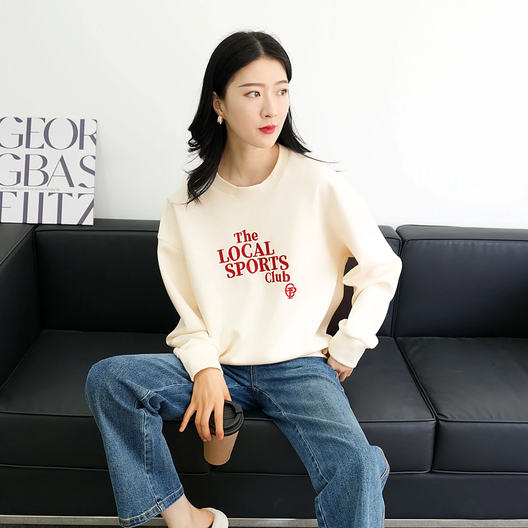 【秋季新款】韩版小众气质百搭印花休闲卫衣AQ2614 衣长55cm