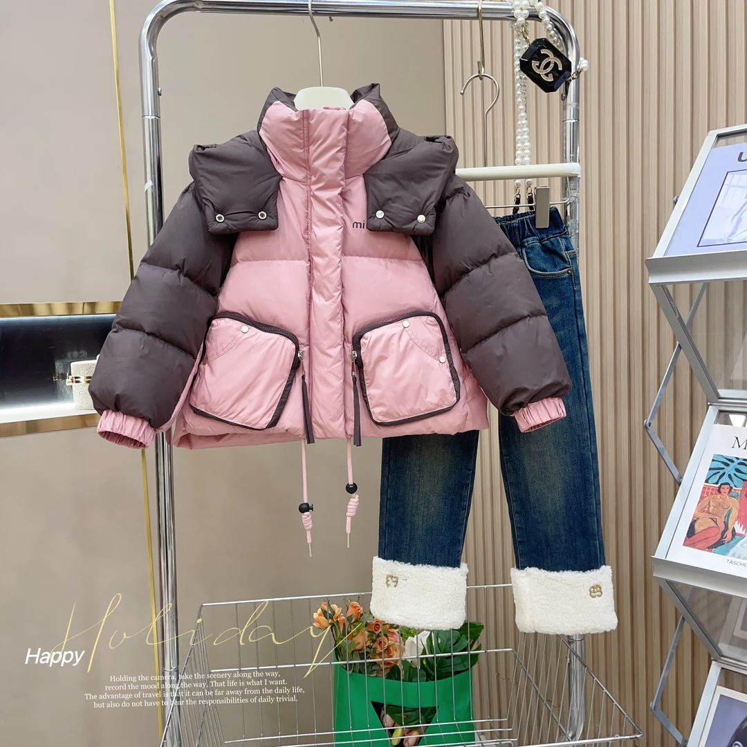 【90白鸭绒】女童2023冬新款90国标白鸭绒加厚保暖女孩羽绒服-8273