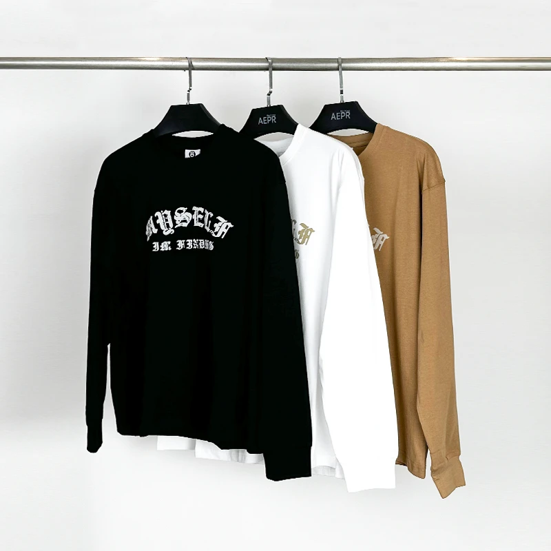 aepr2024新款男士潮流时尚圆领情侣长袖T恤休闲宽松上衣