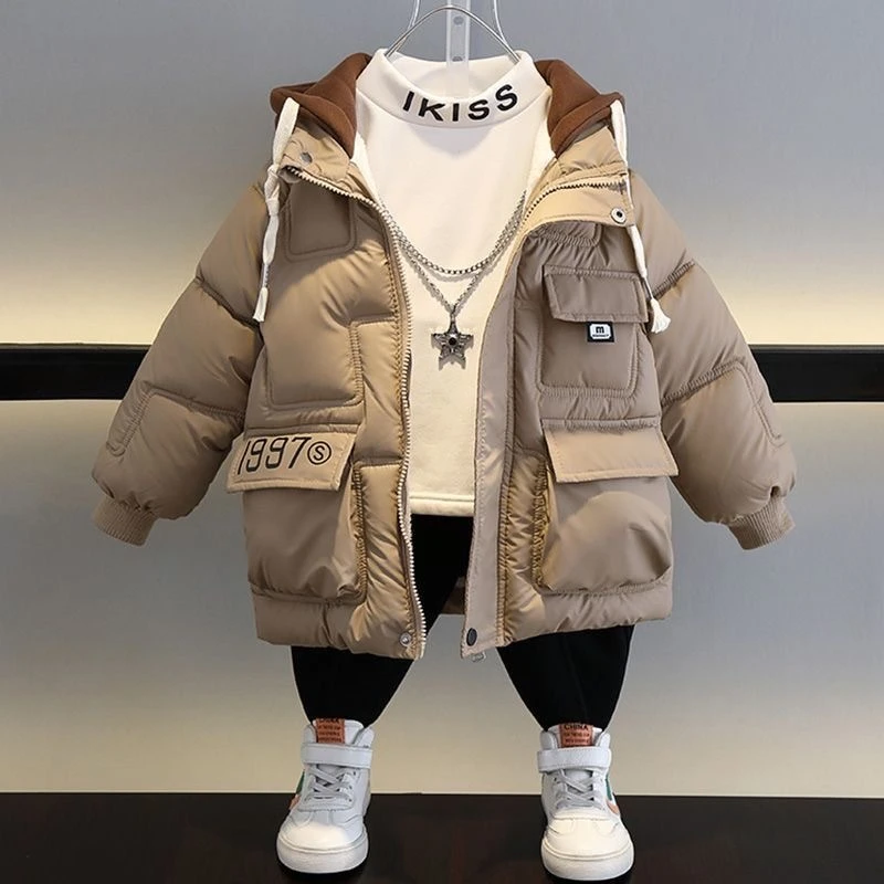 2023中大童男童冬装棉衣新款儿童加厚棉服洋气男孩棉袄外套保暖潮