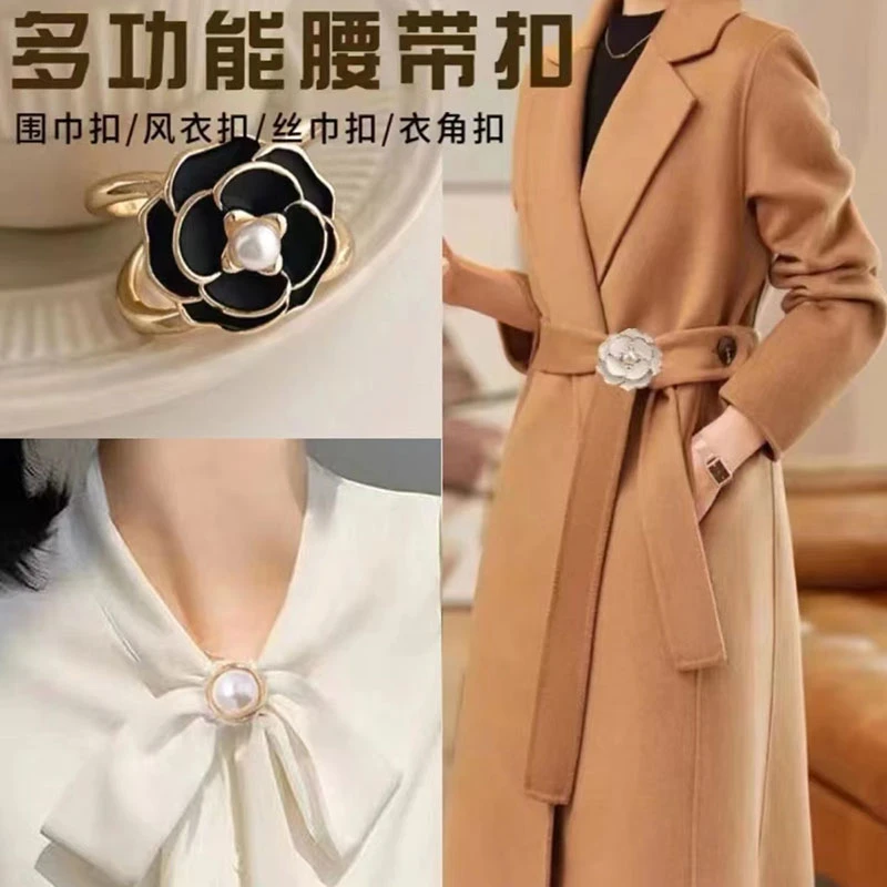 2023丝巾扣多功能蝴蝶结大小方巾飘带风衣大衣打结衣角扣韩版配饰