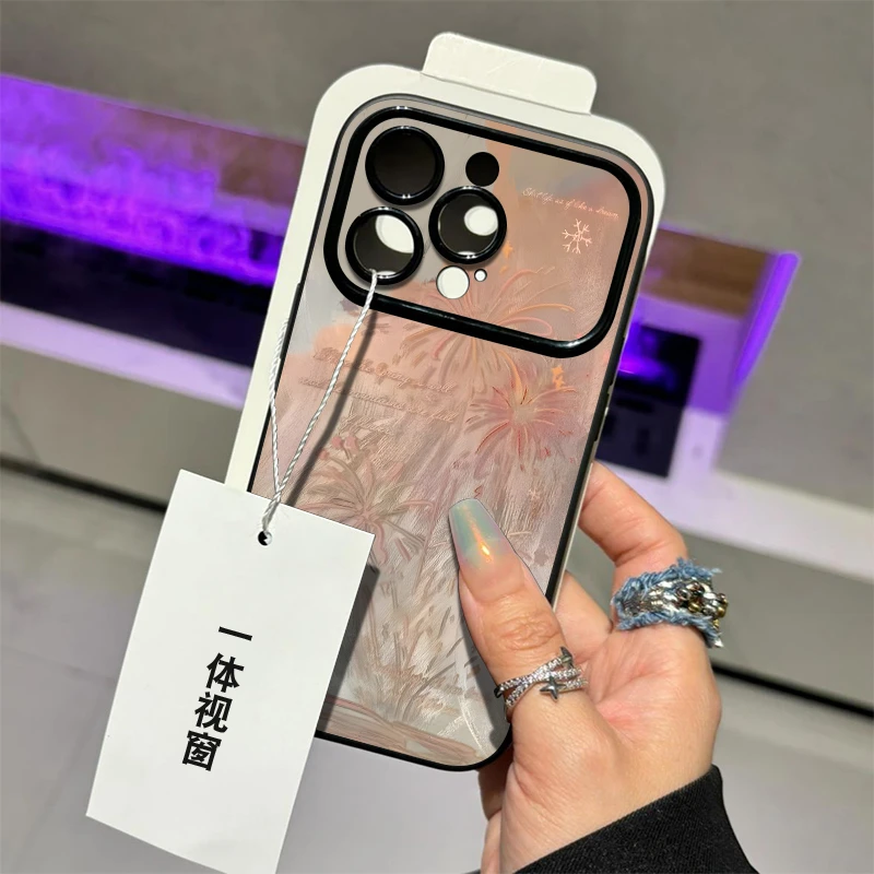视窗款晕染焰火适用苹果15手机壳iphone15promax全包12软11/14