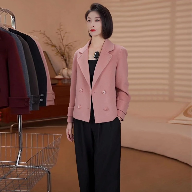 6606专属【100%纯羊毛】秋冬女士新款气质百搭短款双面羊毛大衣外套