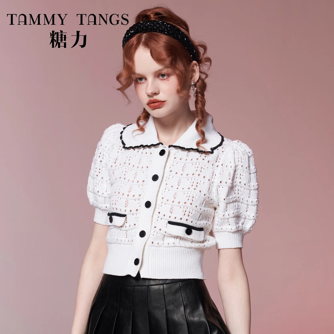 6368【马琦尧专属】糖力镂空针织衫短款TWEQS46368