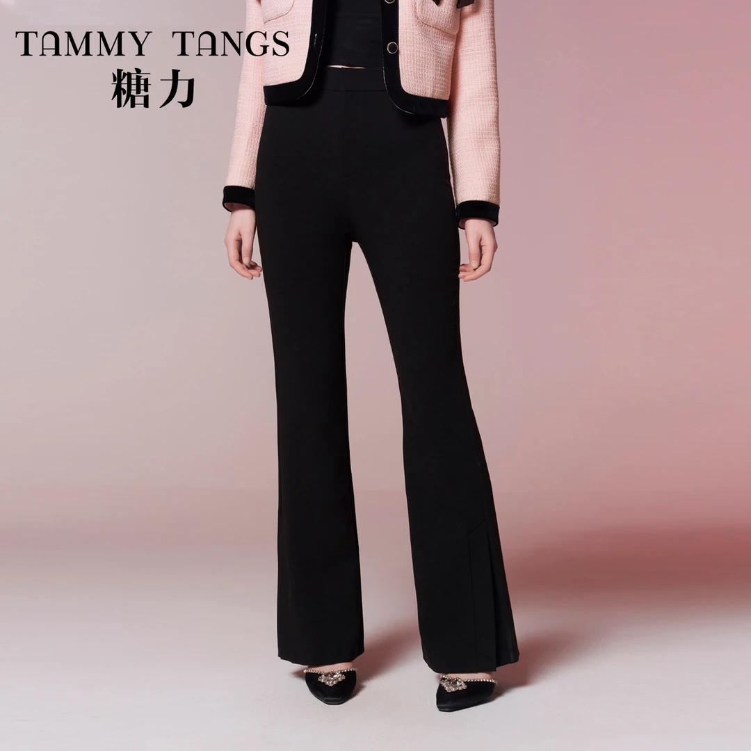 2209【金拐子专属】糖力高腰长裤显瘦开叉休闲裤TWEQK52209