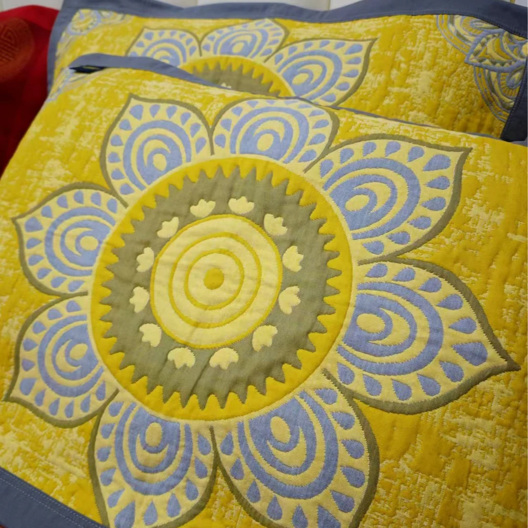 【橙色洛克枕巾】 多功能轻奢纱布枕巾---50*80  2