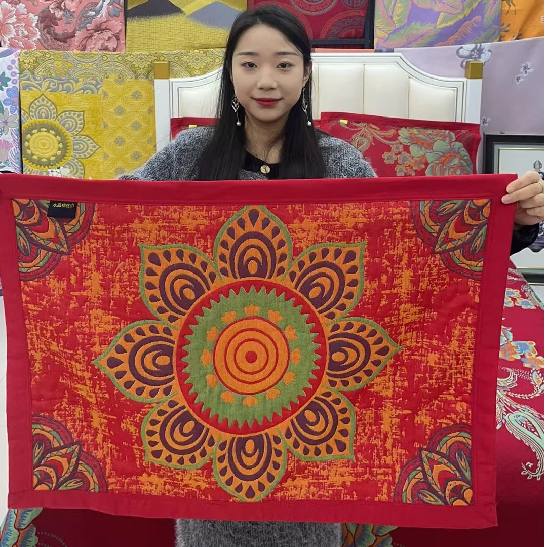 【红色洛克】 多功能轻奢纱布枕巾一对---50*80 3