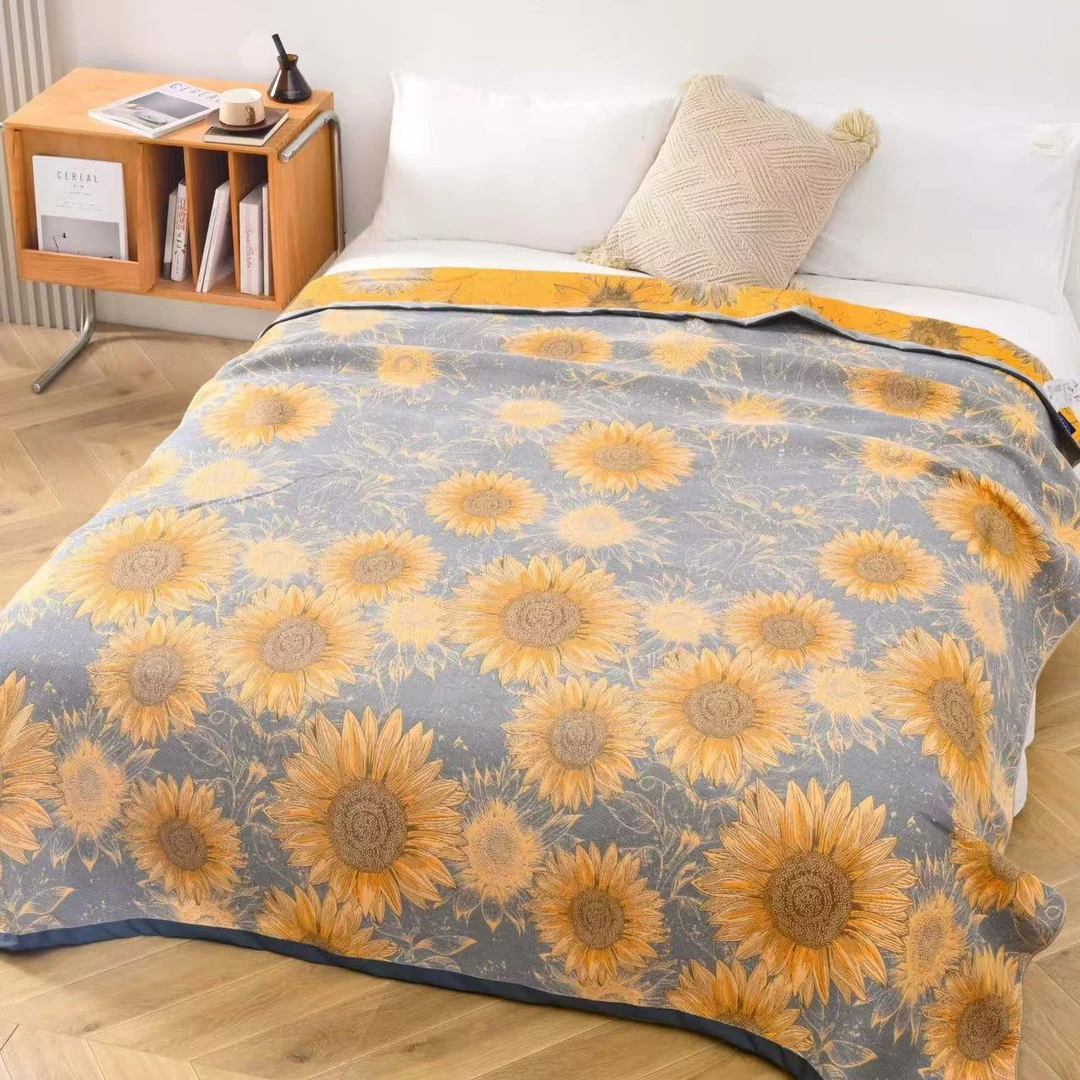 【金葵步遥】高端植物花卉加厚多功能四季盖毯--200*230