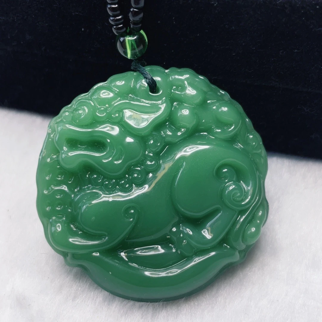 ..时尚饰品深绿色双面貔貅