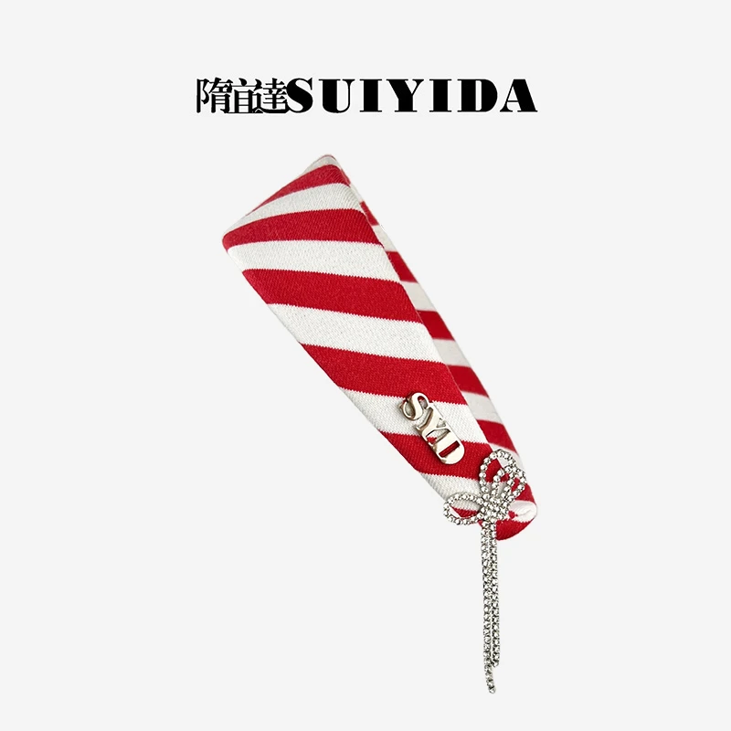 SUIYIDA/隋宜达格纹发箍百搭时尚气质个性设计师款