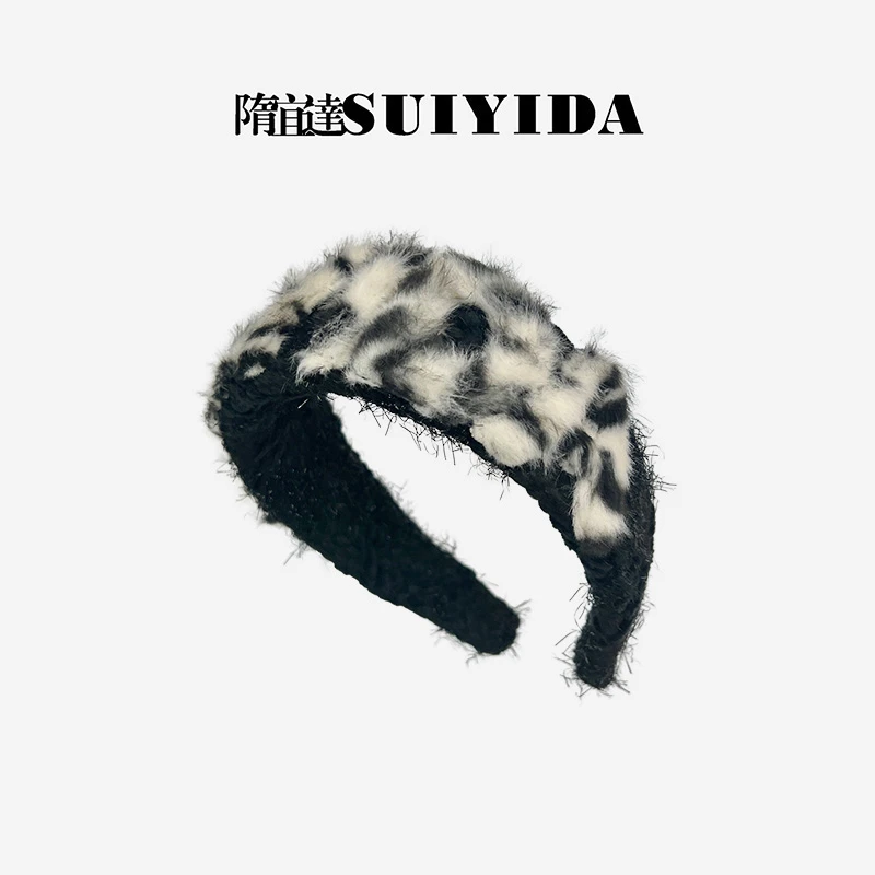 SUIYIDA/隋宜达豹纹LOGO发箍气质百搭时尚设计师秋冬新款