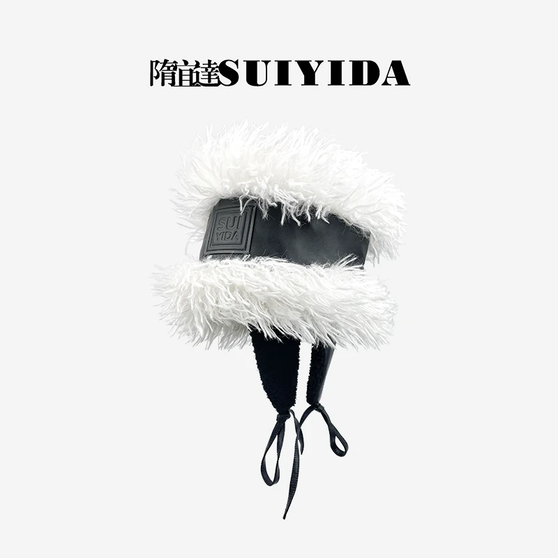 SUIYIDA/隋宜达毛毛发带帽空顶女时尚设计师款秋冬新品
